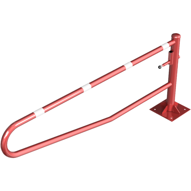 Swiveling gates | to be fixed by plugs, hot-dip galvanized and red coated with white reflecting rings | total width: 2500 mm | for padlock